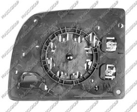 VERRE DE RETROVISEUR SUPERIEUR GAUCHE-CHAUFFANT-CONVEX/CHROME'