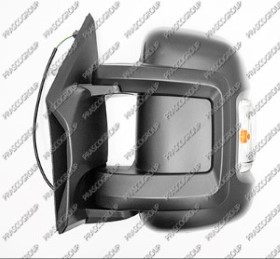 RETROVISEUR GAUCHE MANUEL-NOIR-BRAS COURT-AVEC FEU REPETITEUR-CONVEXE/CHROME'-LAMPE A' 16W