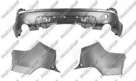 PARE-CHOCS ARRIERE NOIR STRUCTURE' AVEC TROUS RADAR+SUPPORTS CAPTEURS