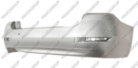 PARE-CHOCS ARRIERE A PEINDRE-AVEC CACHE CROCHET AVEC TROUS RADAR+SUPPORTS CAPTEURS-AVEC SORTIE ECHAPPEMENT DOUBLE A GAUCHE MOD. 4 PORTES