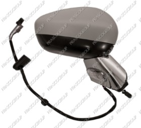 RETROVISEUR DROIT ELECT.-CHAUFF.-APPRET-SONDE-FEU REPETITEUR-RABATT.-CONVEXE-BASE CHROMEE-11 BROCHES