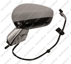 RETROVISEUR GAUCHE ELECTR.-CHAUFFANT-APPRET-FEU REPETITEUR-RABATTABLE-CONVEXE-BASE CHROMEE-9 BROCHES