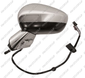 RETROVISEUR GA.ELECT.-CHAUFF.-APPRET-FEU REPET-RABA.-BASE CHROMEE-COQUILLE CHROMEE-CONVEXE-9 BROCHES