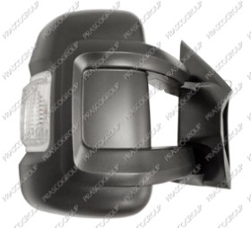 RETROVISEUR DROIT MANUEL-NOIR-BRAS LONG-AVEC FEU REPETITEUR-CONVEXE/CHROME'