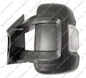 RETROVISEUR GAUCHE MANUEL-NOIR-BRAS LONG-AVEC FEU REPETITEUR-CONVEX/CHROME'