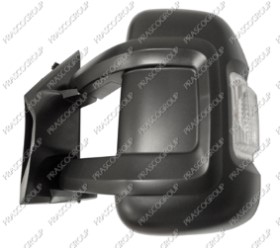 RETROVISEUR GAUCHE MANUEL-NOIR-BRAS LONG-AVEC FEU REPETITEUR-AVEC SONDE-CONVEX/CHROME'