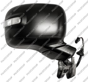 RETROVISEUR DROIT ELECTRIQUE-NOIR-CHAUFFANT-AVEC SONDE-AVEC FEU REPETITEUR-CONVEXE/CHROME'-8 PINS