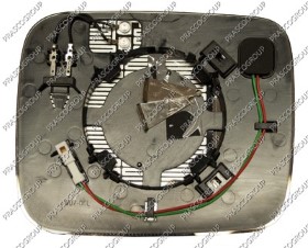 VERRE DE RETROVISEUR GAUCHE-ASPHERIQUE-CHAUFFANT-CHROME' AVEC SYSTEM ANTI-EBLOUISSEMENT