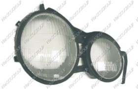 VERRE DE PHARE DROIT AVEC CADRE ET PROFILE INTERIEUR CHROME'