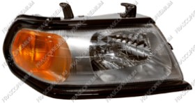 PHARE DROIT H4 ELECTRIQUE SANS MOTEUR CHROME' BORD NOIR MOD. 05 >