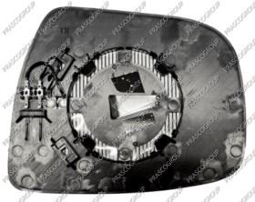 VERRE DE RETROVISEUR DROIT-CONVEX-CHAUFFANT-CHROME'