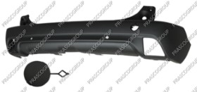 PARE-CHOCS ARRIERE NOIR STRUCTURE' AVEC TROUS RADAR+SUPPORTS CAPTEURS