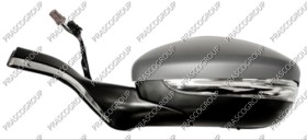 RETROVISEUR GAUCHE ELECTRIQUE-CHAUFFANT-AVEC APPRET-AVEC FEU REPETITEUR-RABATTABLE-AVEC PROFIL CHROME'-CONVEXE/CHROME'