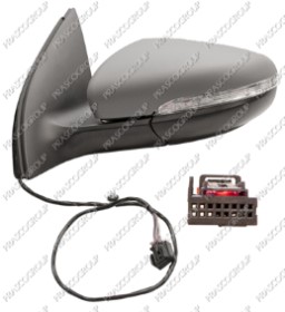 RETROVISEUR GA. ELECTRIQUE-CHAUFFANT-A/APPRET-AVEC FEU REPETITEUR-A/FEU DE SOL-RABATTABLE-ASPHERIQUE/CHROME'-9 PINS