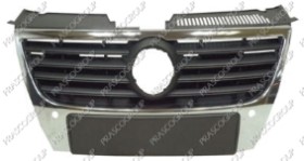 GRILLE CALANDRE AVEC MOULURES CHROMEES ET TROUS RADAR DIAMETRE LOGO 150MM