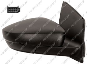 RETROVISEUR DROIT ELECTRIQUE-NOIR-CHAUFFANT-AVEC FEU-CONVEXE/CHROME'-CONNECTEUR RECTANGULAIRE-10H6P MOD. 12/09 &gt;